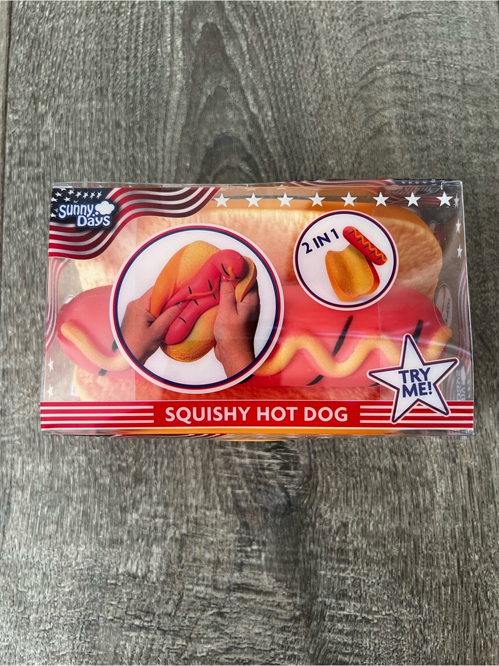 Sunny Days Hot Dog Viral Target Squishy Fidget Toy NEW